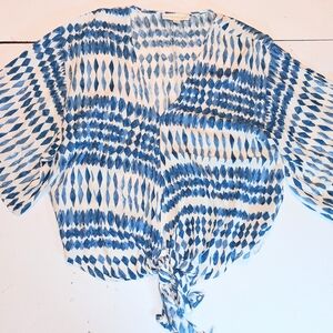Lovestitch Blue and White Patterned Blouse